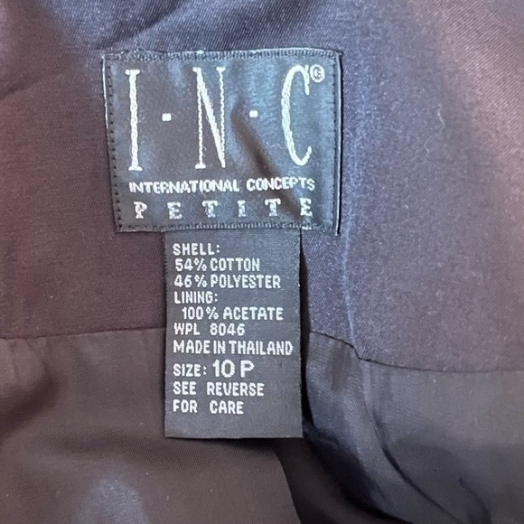 INC Black Zipper Blazer Size 10P - Picture 4 of 4